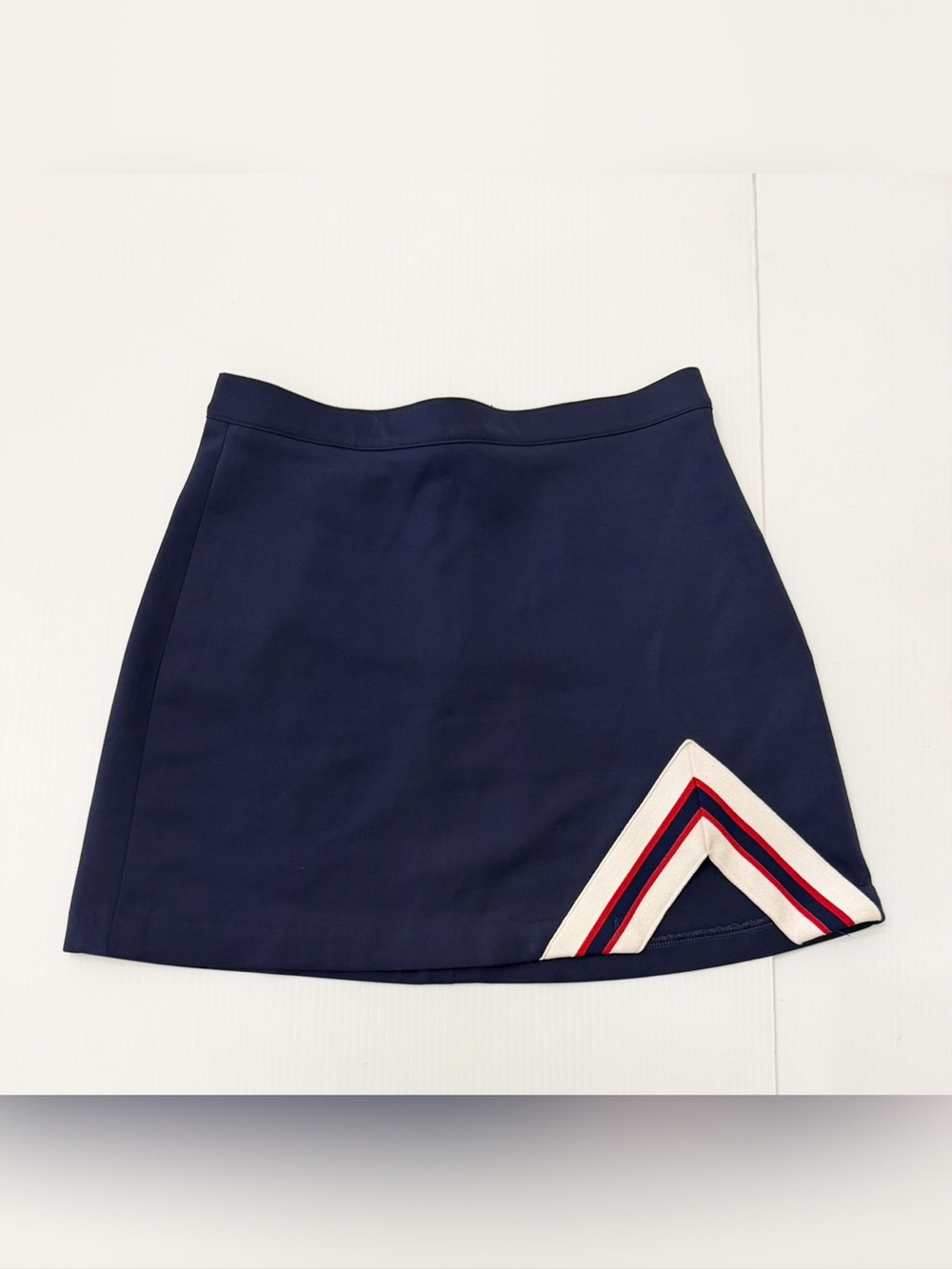 Varsity Spirit - Vintage Navy A-Line Cheerleader Skirt with Chevron Accent
